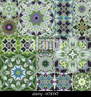 Patchwork transparente arrière-plan. Motifs d'ornement oriental. Ornements lumineux colorés. Vector illustration Illustration de Vecteur