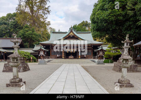 Culte de Suizenji Jojuen jardin à Kumamoto, Japon Banque D'Images