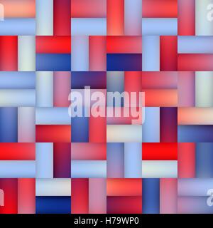 Seamless Vector Mesh Gradient chaussée blocs carrés dans les tons de bleu et rouge Illustration de Vecteur