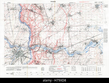 La Carte de bataille Secteur Arras, 1917 Edition 6A 1:20 000 carte militaire du secteur britannique dans le Nord de la France, avec square 51B SW, tranchées corrects à Mars 1917 Banque D'Images