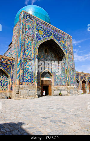 D'Ouloug Beg Madrassa,15ème siècle,Mosquée,Azure Dome,la place du Registan de Samarkand, Samarquand,la route de la soie, l'Ouzbékistan, l'Asie centrale Banque D'Images