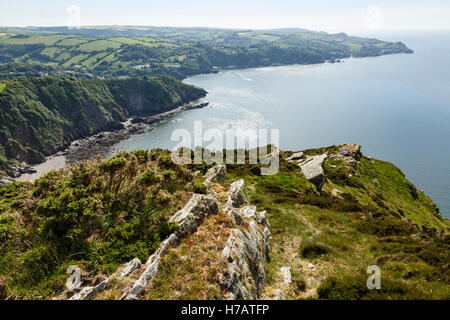 Sur le sommet du grand bourreau, Combe Martin, Devon Banque D'Images