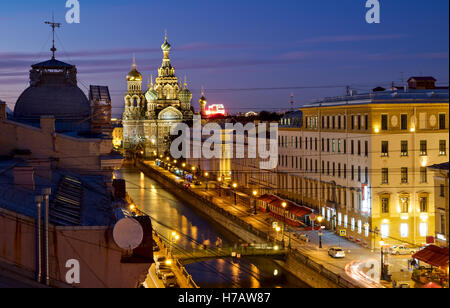 Eglise du Sauveur sur le sang à Saint-Pétersbourg, Russie Banque D'Images