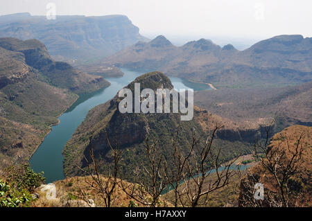 Afrique du Sud : Vue aérienne de la rivière Blyde, une caractéristique naturelle de l'est de la province de Mpumalanga, l'un des plus grands canyons sur terre Banque D'Images