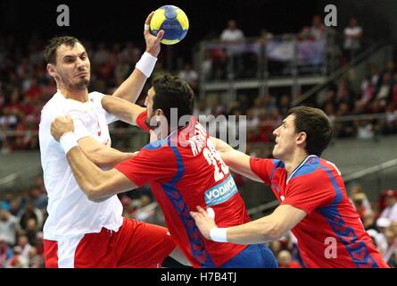 Gdansk, Pologne 3 novembre 2016 2018 Qualification Championnat d'Europe des hommes. Pologne / Serbie match à ERGO arena sports hall à Gdansk. Krzysztof Lijewski (3) dans actionduring le jeu est vu. Credit : Michal Fludra/Alamy Live News Banque D'Images