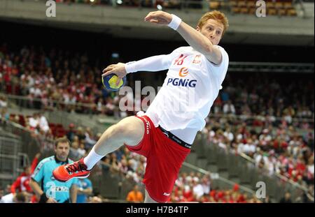 Gdansk, Pologne 3 novembre 2016 2018 Qualification Championnat d'Europe des hommes. Pologne / Serbie match à ERGO arena sports hall à Gdansk. Tomasz Gebala (48) en action pendant le jeu est vu. Credit : Michal Fludra/Alamy Live News Banque D'Images