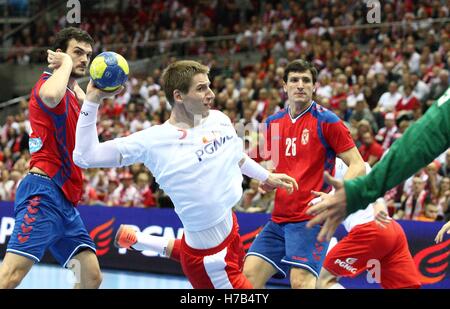 Gdansk, Pologne 3 novembre 2016 2018 Qualification Championnat d'Europe des hommes. Pologne / Serbie match à ERGO arena sports hall à Gdansk. Jachlewski Mateusz (5) en action pendant le jeu est vu. Credit : Michal Fludra/Alamy Live News Banque D'Images