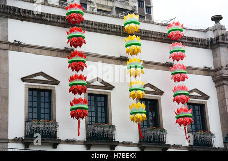 Décoration sur la façade de l'hôtel de ville Macao Chine Banque D'Images