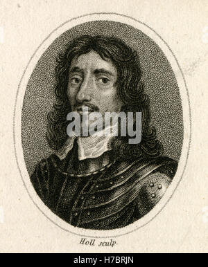 C Antique1790 gravure, Thomas Fairfax, 3e Lord Fairfax de Cameron. Thomas Fairfax, 3e Lord Fairfax de Cameron (1612-1671) est un général et parlementaire commandant en chef pendant la guerre civile anglaise. SOURCE : gravure originale. Banque D'Images