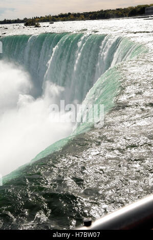 Un libre de droit de la Chute canadienne dans la région de Niagara Falls de la façon dont l'eau va au-delà du bord sur le Horseshoe Falls. Banque D'Images