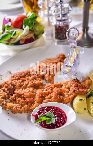 Wiener Schnitzel, Innsbruck, Autriche Banque D'Images