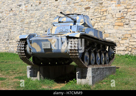 Le char allemand Panzer II - PzKpfw II (en service à partir de 1936-1945) au Musée militaire de Belgrade, Serbie Banque D'Images