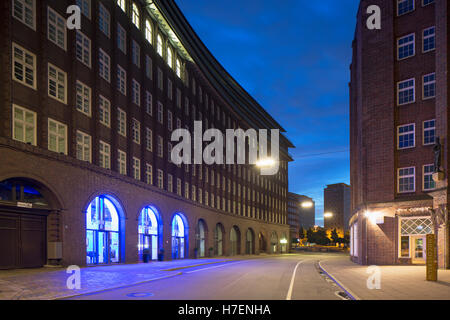 La Chilehaus bâtiment dans Kontorhausviertel (Site du patrimoine mondial de l'UNESCO), Hambourg, Allemagne Banque D'Images