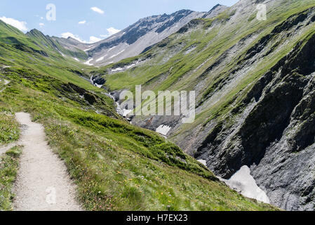 Une vue de la vallée de ferret à Aoste Italie Banque D'Images