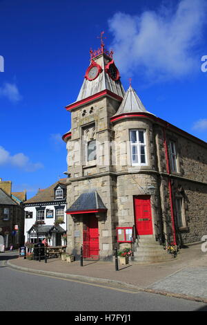 Bâtiment historique de l'hôtel de ville de Marazion, Cornwall, England, UK Banque D'Images