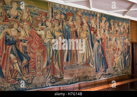 ' ' Tapisserie Mariage à Hever Castle, Kent, UK -pensé pour illustrer le mariage de la soeur d'Henry, Mary Rose, à Louis XII de France Banque D'Images