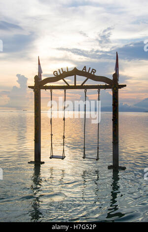 Coucher de soleil sur Gili Air Banque D'Images