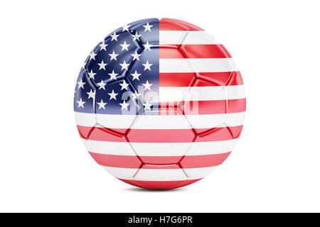 Ballon de football avec le drapeau des Etats-Unis, 3D Rendering Banque D'Images