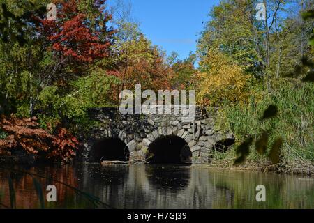 Le Fenway Park d'Olmsted, Muddy River, et des jardins de la victoire de Boston's Emerald Necklace and Back Bay. Banque D'Images