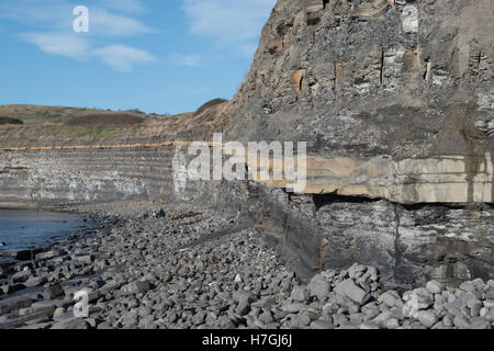 Lits de dolomie Kimmeridge Bay, Dorset, Banque D'Images