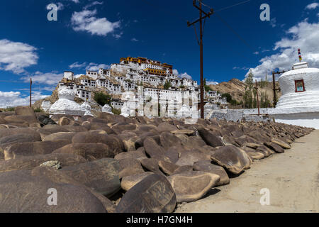 Thikse Monastery, le Gompa largets en Europe centrale le Ladakh et noté pour ressembler à du Palais du Potala à Lhassa Banque D'Images