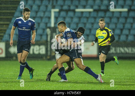 Parme, Italie. 05Th Nov, 2016. Adam Byrne scores pour Leinster trois essais lors du match contre le Zèbre en Pro 12 Guinness © Massimiliano Carnabuci/Alamy news Banque D'Images