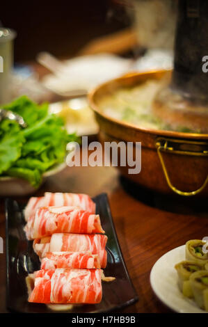 Shabushabu Hot Pot traditionnelle Asiatique Banque D'Images