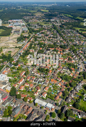 Vue aérienne, Dorsten-Hervest housing estate Fürst Leopold, règlement des travailleurs historique, maisons, la mine de Dorsten, Ruhr, Banque D'Images