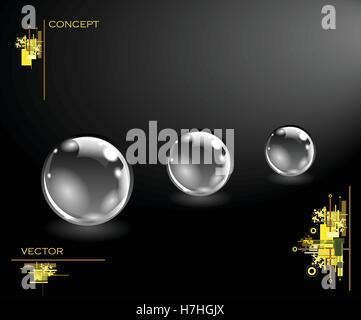 Sphère réaliste illustration. Logo Le concept. Sphères abstraites avec certains éléments. Business concept design. Vector EPS10 Illustration de Vecteur