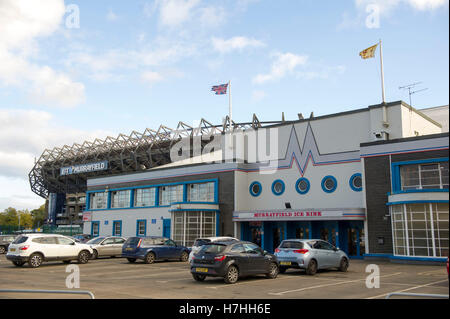 Patinoire de Murrayfield, Edinburgh, accueil à l'équipe de hockey sur glace des capitales d'Édimbourg. Banque D'Images