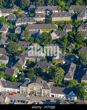 Vue aérienne du Sud, Essen, Market Place, Margarethenhöhe 'shistorique pour le MRN Krupp Steel works, le logement d'entreprise, Essen Banque D'Images