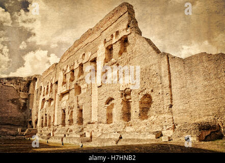 Vue sur les Thermes de Caracalla Rome - Italie Banque D'Images