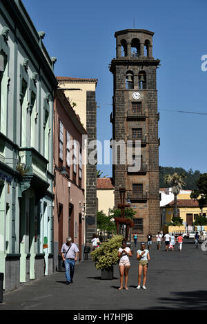 Clocher de l'église Iglesia de Nuestra Senora de la Concepcion, San Cristóbal de La Laguna, Tenerife, Canaries, Espagne Banque D'Images