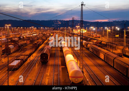 Freight train depot, Hagen, Ruhr, Rhénanie du Nord-Westphalie Banque D'Images