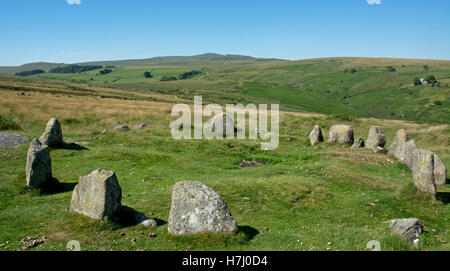 Neuf Pierres cercle sur Belstone, Dartmoor commun Banque D'Images