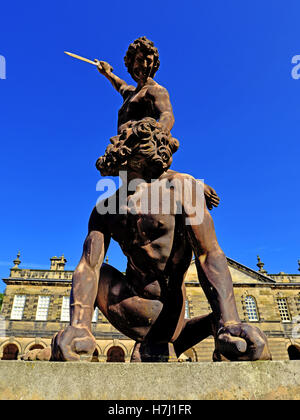 David et Goliath Seaton Delaval Hall NT Banque D'Images