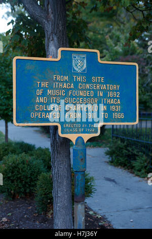 ITHACA CONSERVATORY OF MUSIC à partir de ce site, le Conservatoire de musique d'Ithaca a été fondée en 1892 et son successeur Ithaca Banque D'Images