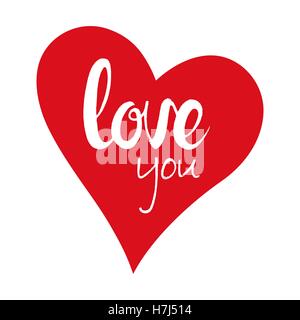 Vous aimez lettrage manuscrit. Happy Valentine's Day. La calligraphie moderne vector hand drawn isolé sur fond blanc Illustration de Vecteur