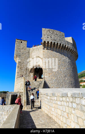 Tour Minčeta fort monument fort dans les murs de la ville de Dubrovnik, la vieille ville de Dubrovnik, Croatie Banque D'Images