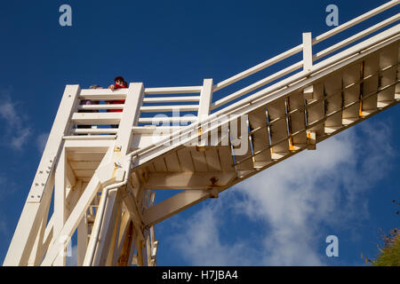 La ville de Sidmouth. Jacobs ladder, une série de marches de bois à Sidmouth, Devon, menant à Connaught Gardens Banque D'Images