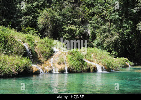 Monument naturel Parc de Semuc Champey à Languin sur le Guatemala Banque D'Images