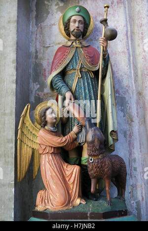 Statue de Saint Jacques le Majeur, dans la Cathédrale de Malines, Flandre orientale, Belgique Banque D'Images
