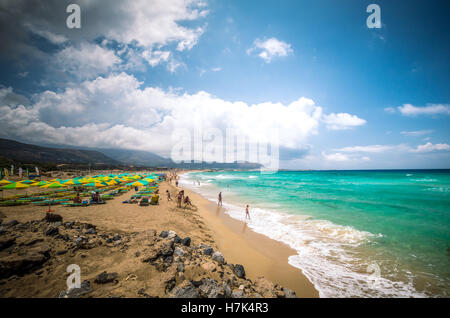 Plage de Falasarna, île de Crète, Grèce. Falassarna se trouve une des meilleures plages de Creta Banque D'Images