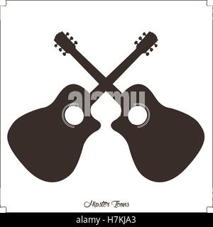 Paire de guitares isolé sur un fond blanc, Vector illustration Illustration de Vecteur