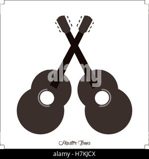 Paire de guitares isolé sur un fond blanc, Vector illustration Illustration de Vecteur