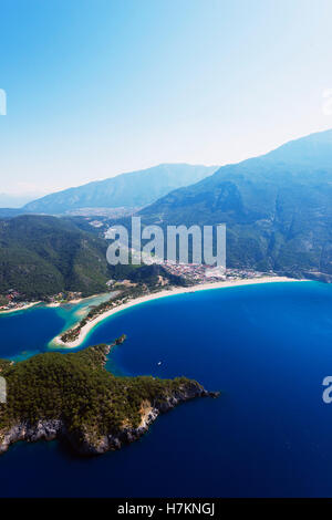 La Turquie, Méditerranée, Mer Égée côte Turquoise, près de Oludeniz Fethiye, Blue Lagoon et Belcekiz beach Banque D'Images