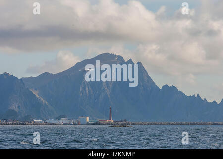 Phare Andenes, îles Lofoten, Norvège, Banque D'Images