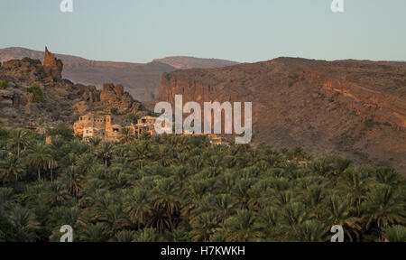 Village traditionnel de In Misfat Al Abereen à Nizwa, Oman Banque D'Images