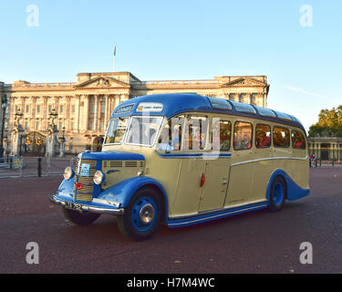 Londres, Royaume-Uni. Nov 6, 2016. Chris Evans conduit un BBC Children in Need bus d'époque passé Buckingham Palace sur le Londres à Brighton Veteran Car run, 6 novembre 2016. 6 novembre, 2016, 2016., Crédit : CJM Photography/Alamy Live News Banque D'Images