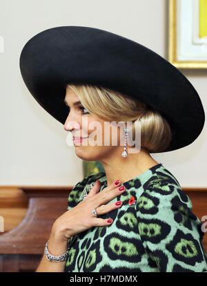 Wellington, Nouvelle-Zélande. Nov 7, 2016. Reine Maxima des Pays-Bas à la Government House à Wellington, Nouvelle-Zélande, 7 novembre 2016. Roi des Pays-Bas et de la Reine sont en Nouvelle-Zélande pour un jour 3 visite d'état. Photo : Albert Nieboer/pre/ - PAS DE SERVICE DE FIL-/dpa/Alamy Live News Banque D'Images